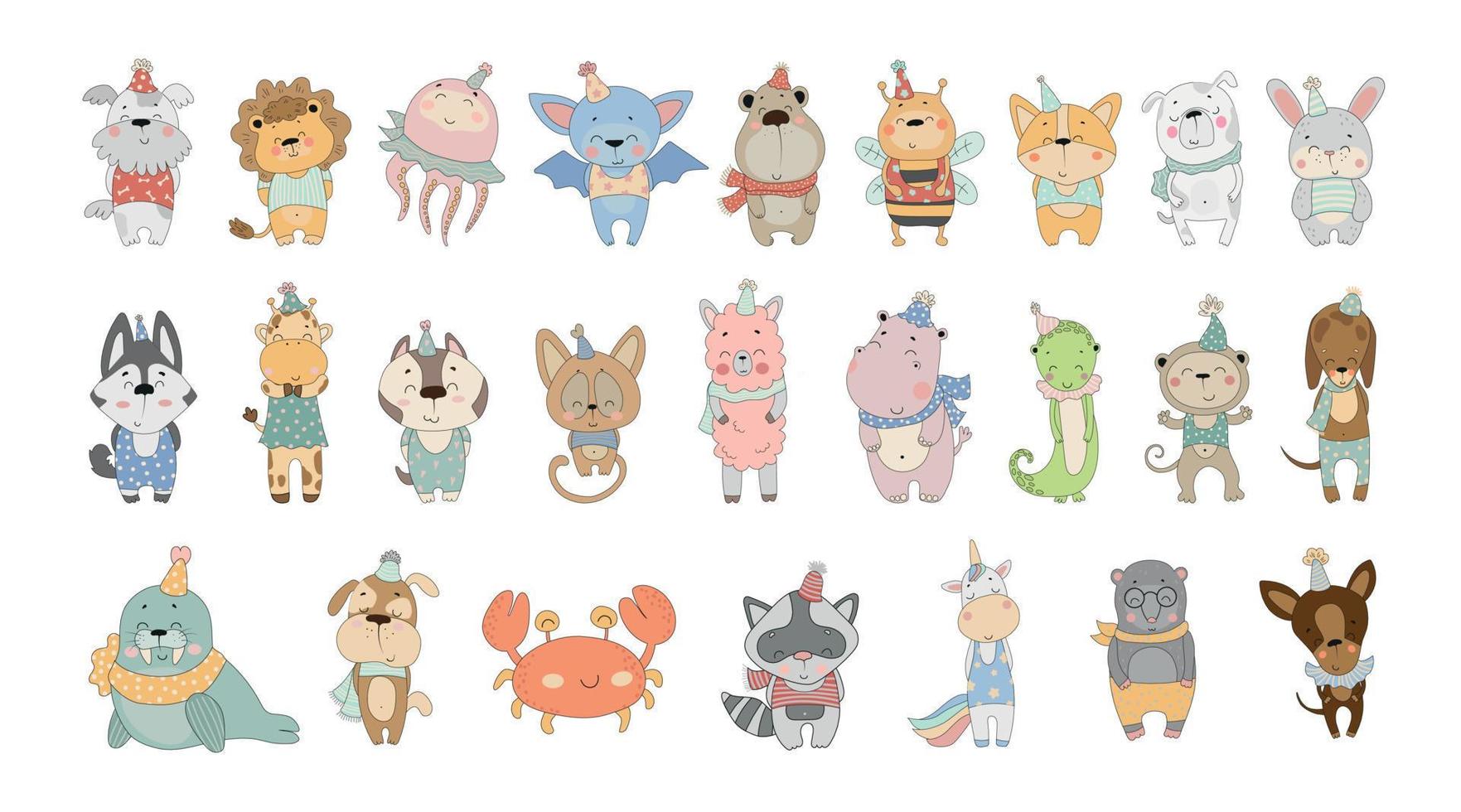 Set of Cartoon Animals vector