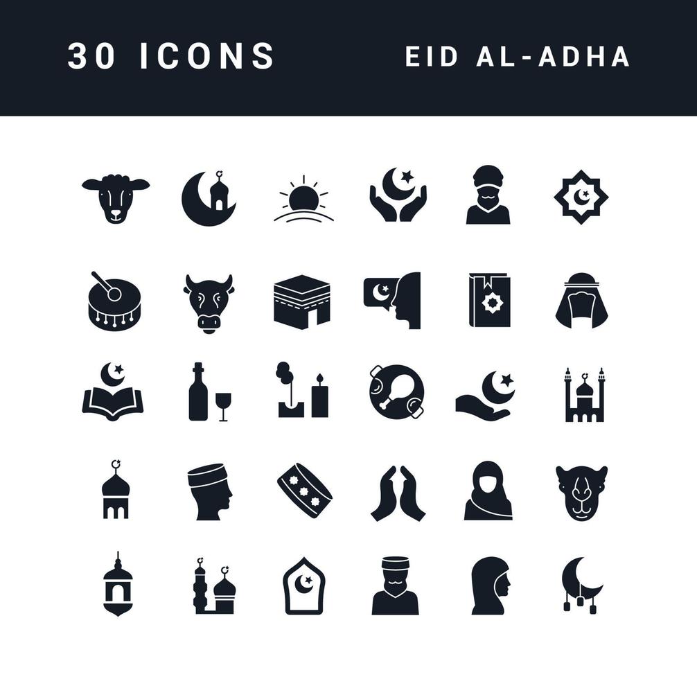 Vector Simple Icons of Eid Al-Adha