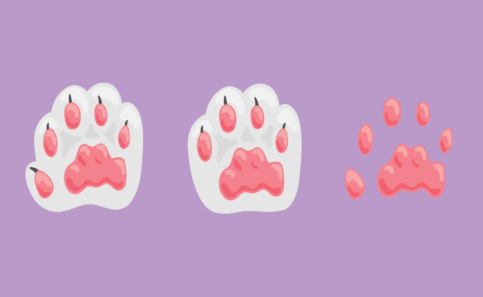 Pink Cat paw on sweet cute illustrations vector