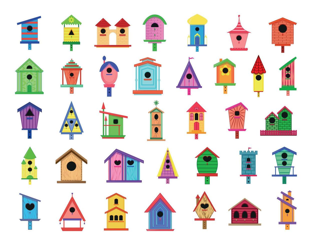 Birdhouses of Collection vector