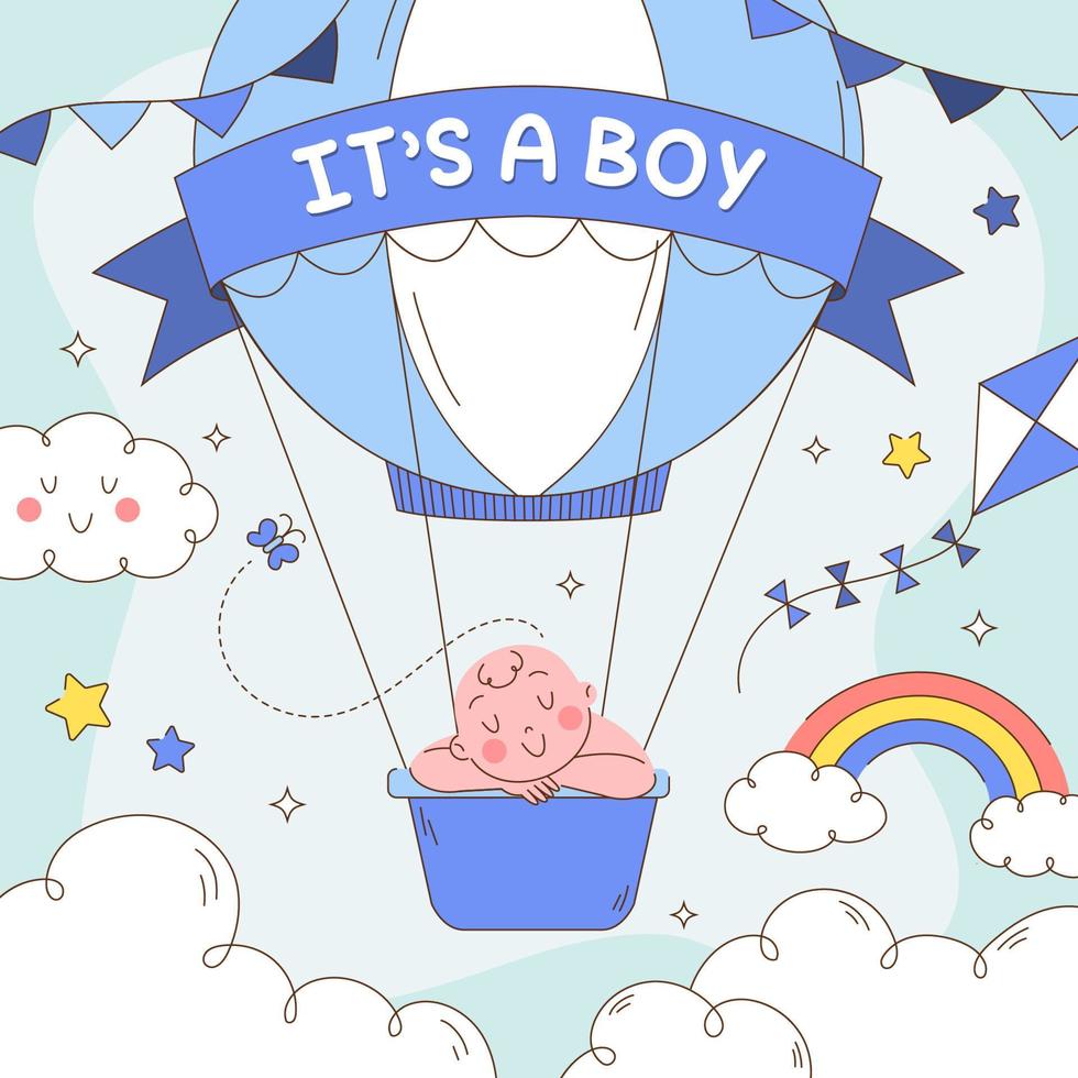 Welcoming Baby Boy Celebration vector