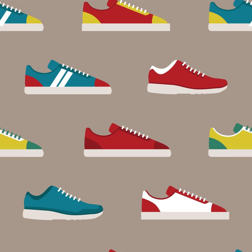 Seamless pattern with trainers vector