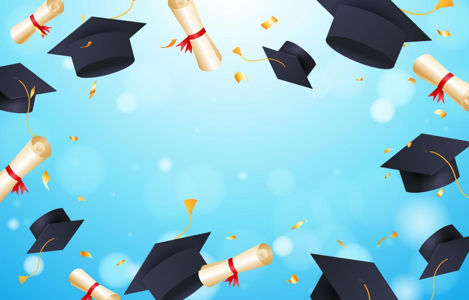 fondo de sombrero de graduación vector