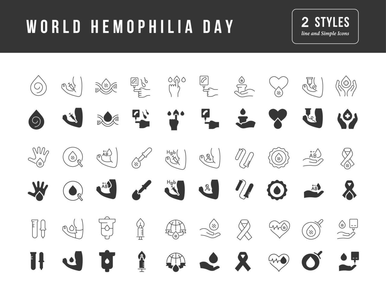 Vector Simple Icons of World Hemophilia Day