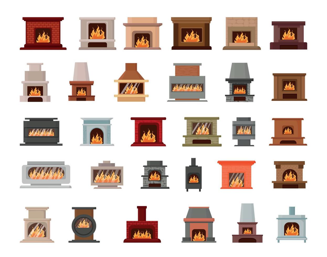 conjunto de chimeneas vector