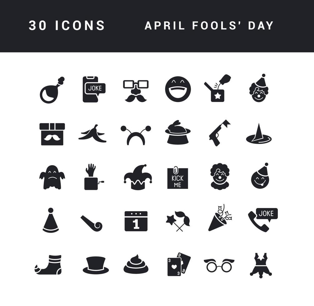 Vector Simple Icons of April Fool's Day