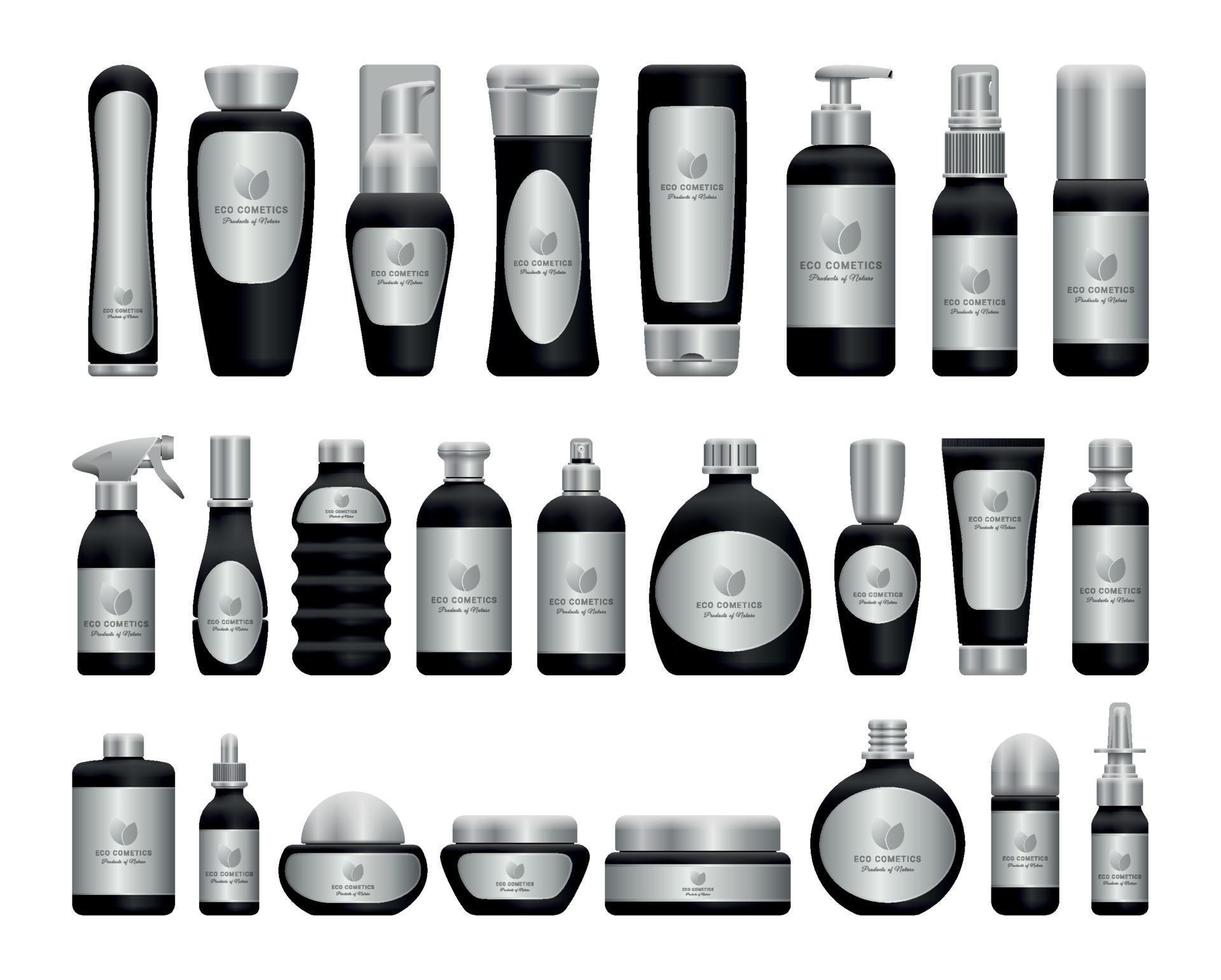 maquetas de productos cosmeticos vector