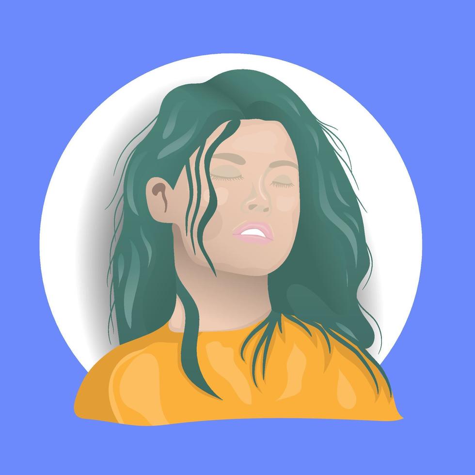 vector de cara de mujer de belleza dibujada a mano