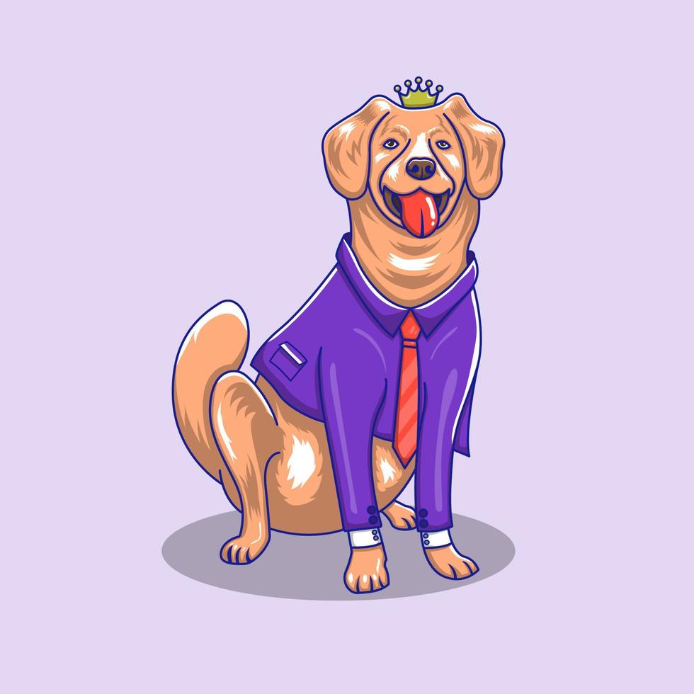Cute dog sitting cartoon icon illustration vector