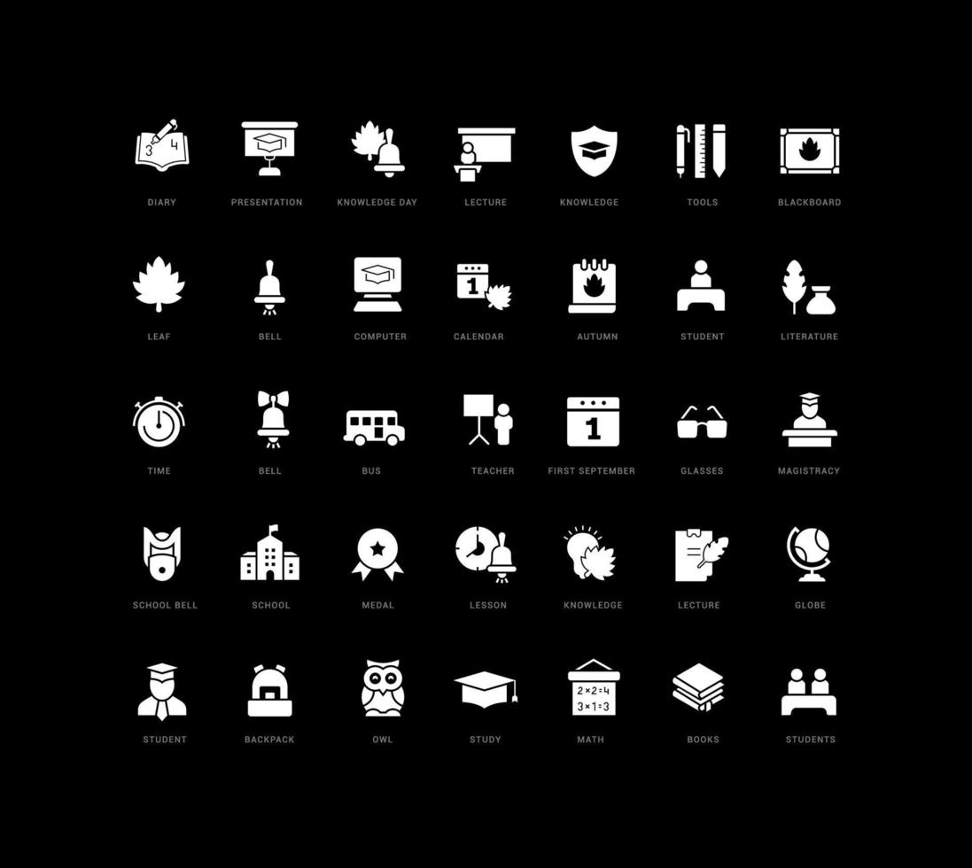 Set of simple icons of Back to School vector