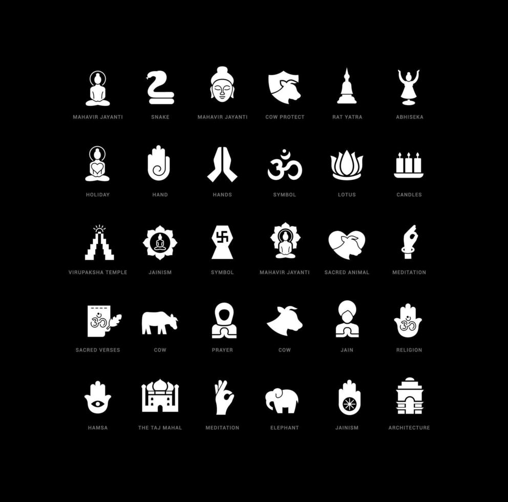 Vector Simple Icons of Mahavir Jayanti