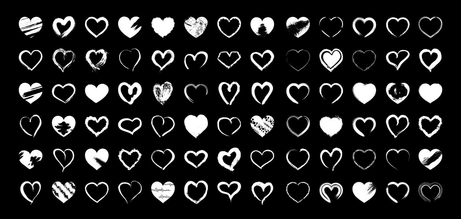 colección de marcos de corazones grunge vector