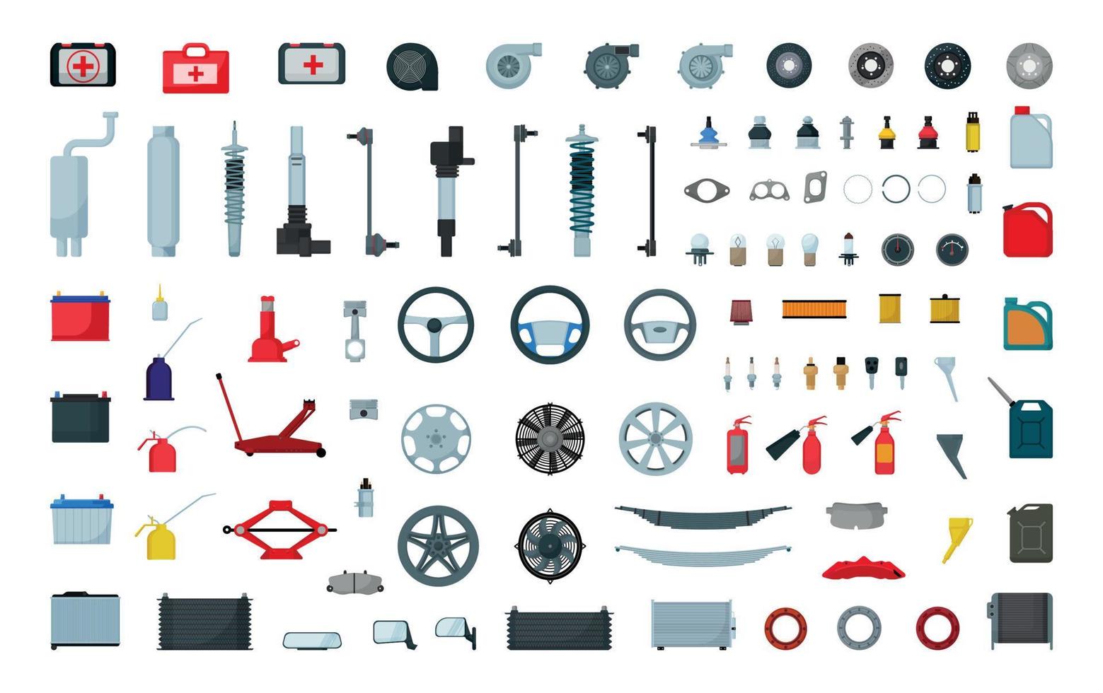 Auto Parts Set vector