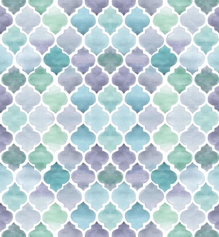 Seamless watercolor pattern chevron. Tile texture background. Morocco motifs isolated on a white background. Blue and violet colors for wallpaper textile wrapping paper. vintage handwork vector