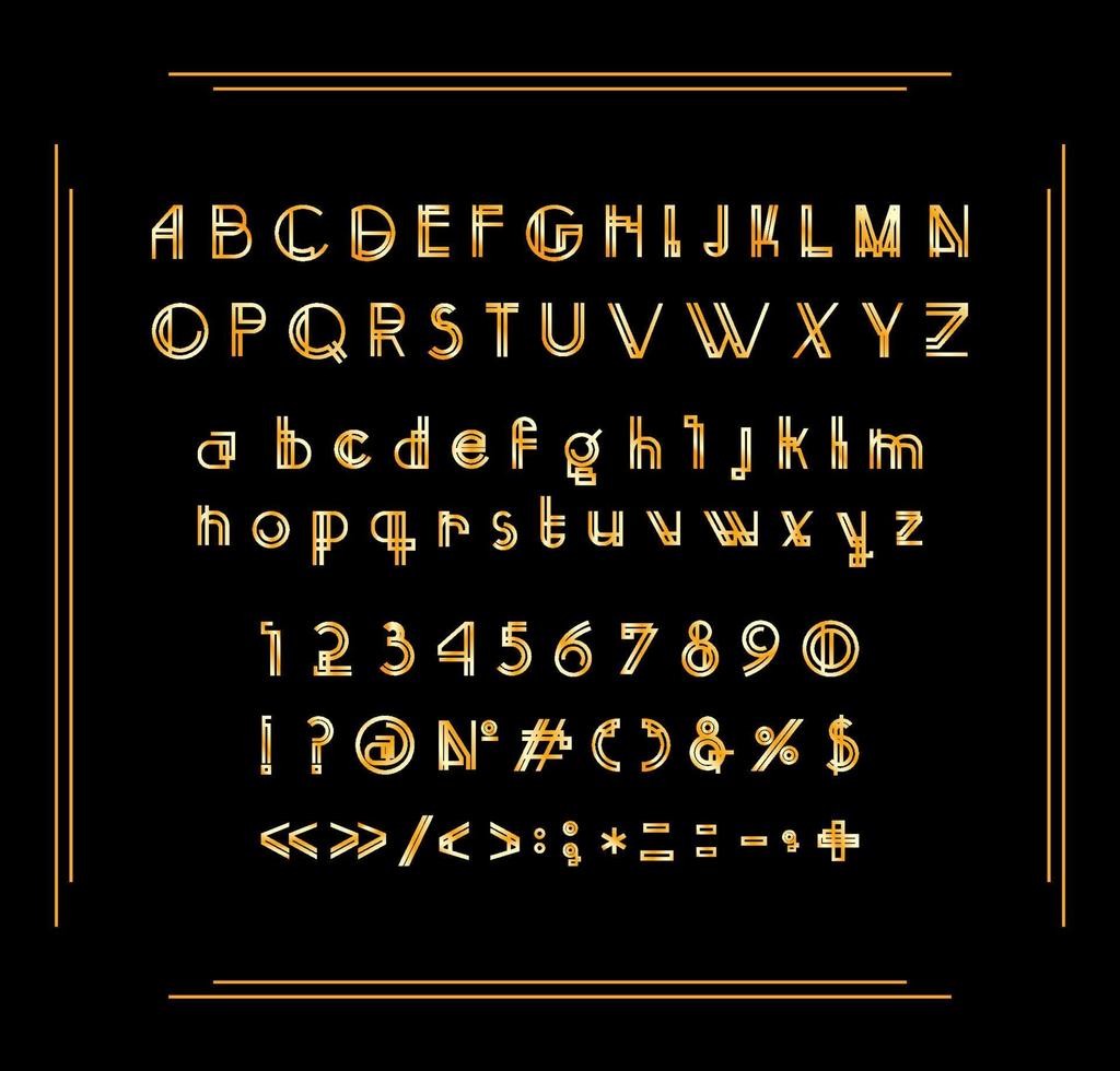 Art Deco Font vector