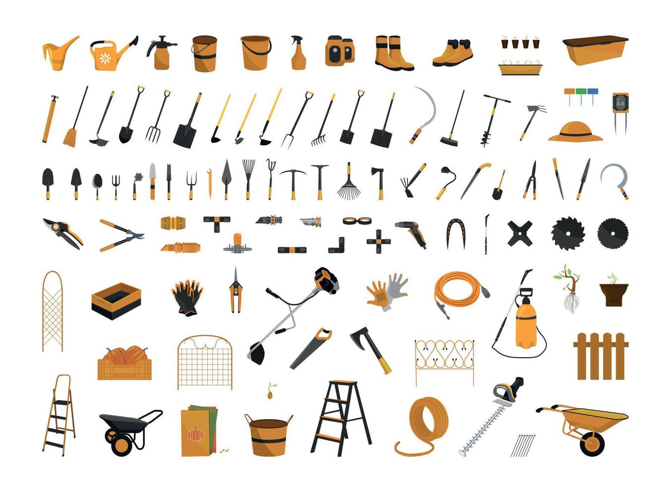 colección de herramientas de jardín vector