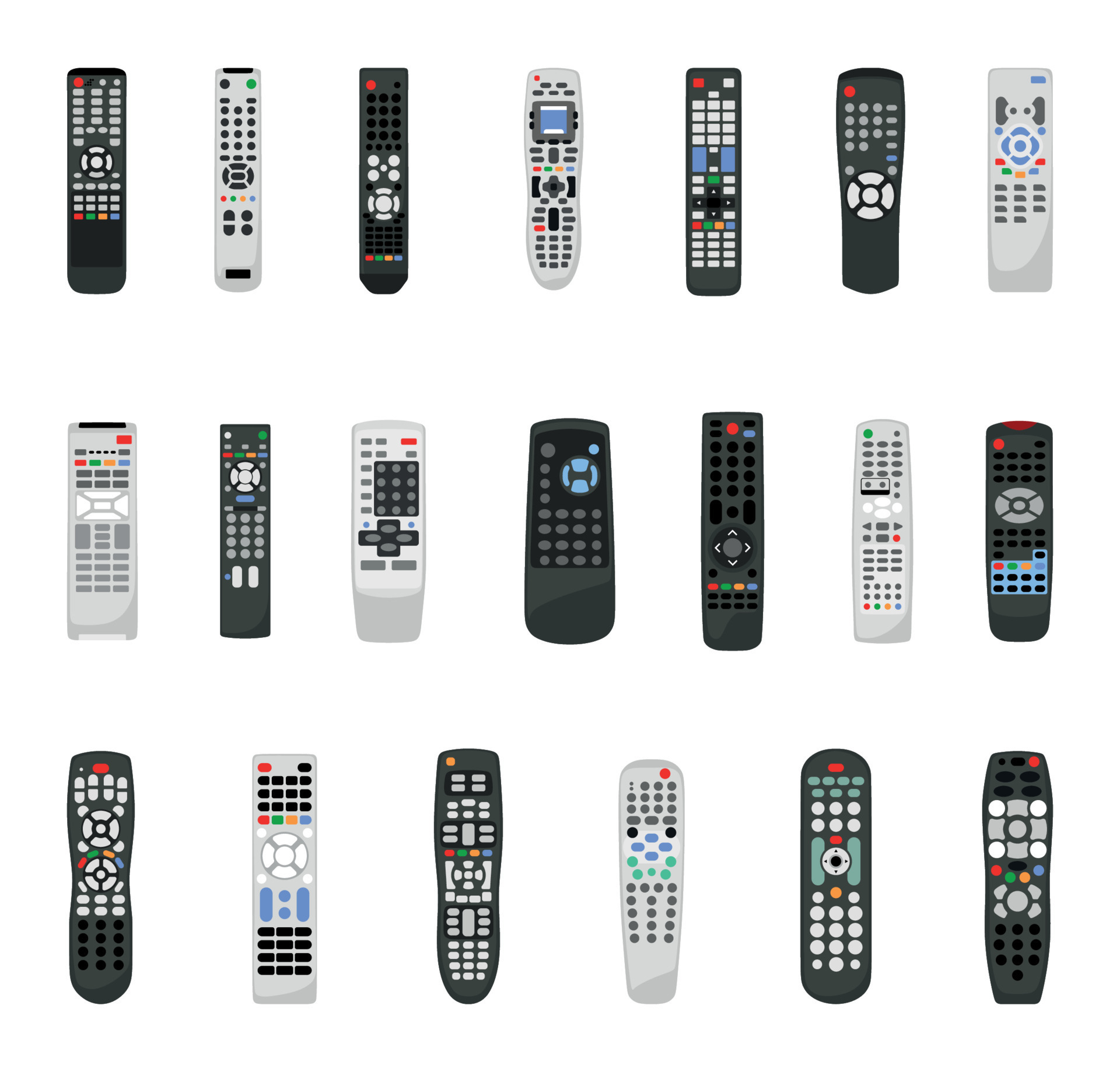 Set of Realistic Remote Controllers 9640953 Vector Art at Vecteezy