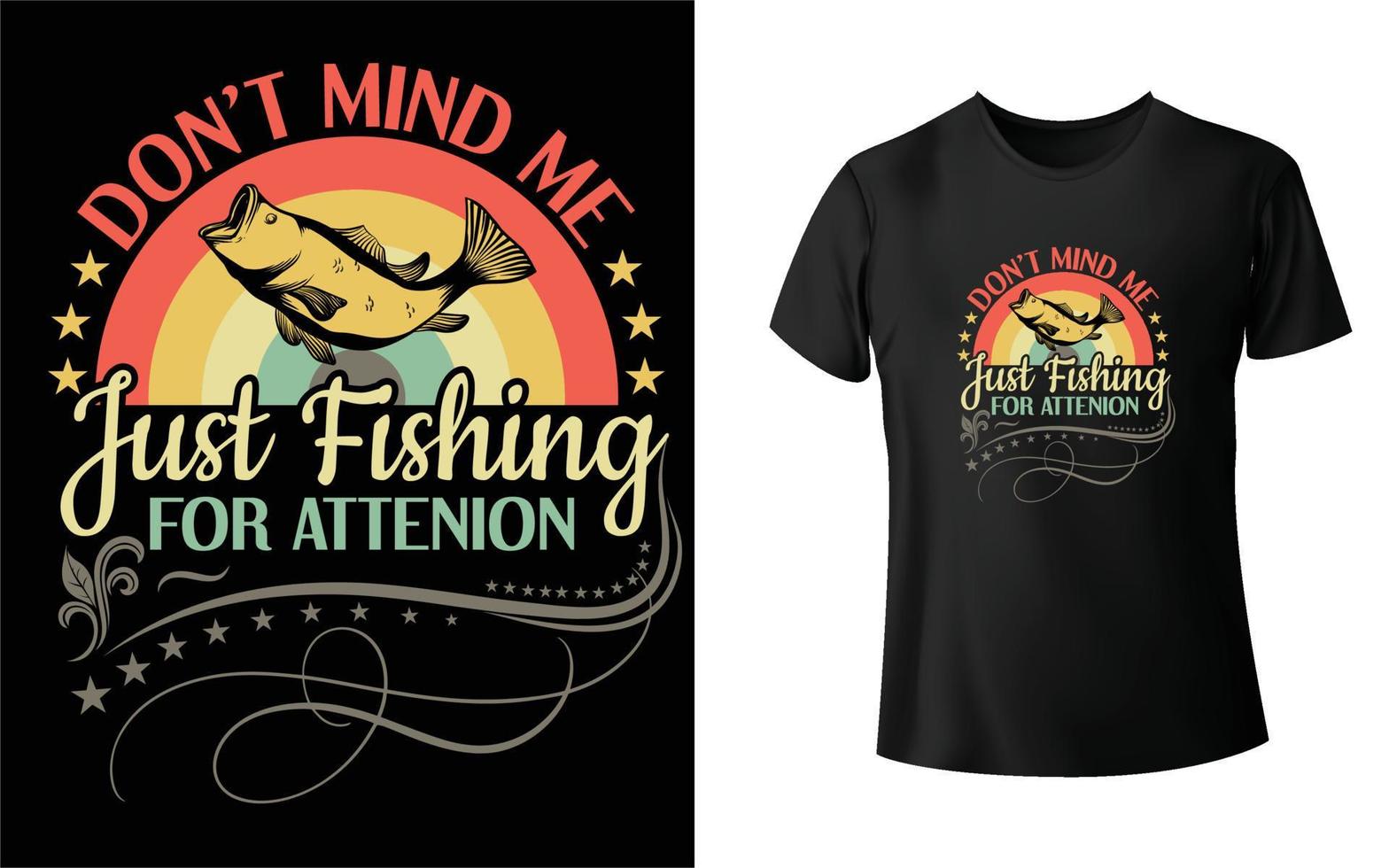 diseño de camiseta de pesca vector