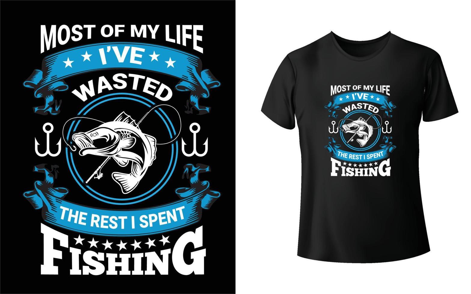 diseño de camiseta de pesca vector