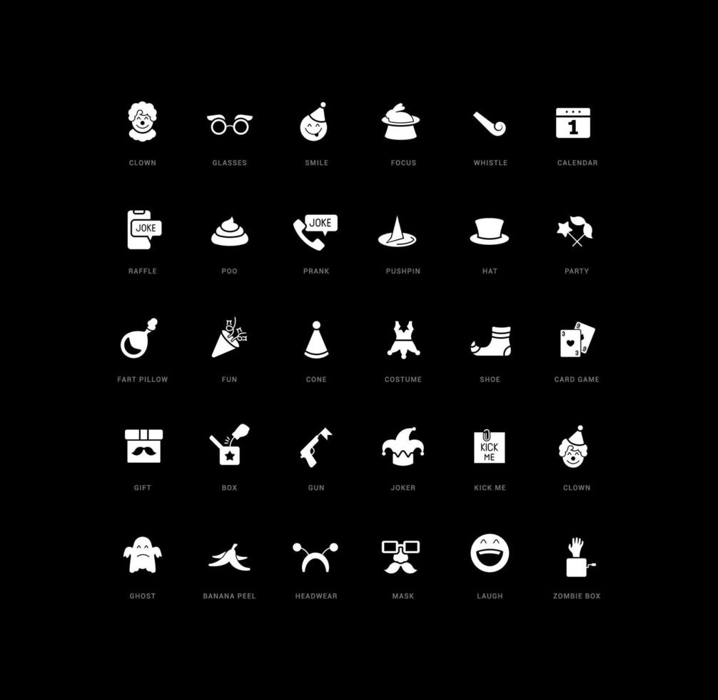 Vector Simple Icons of April Fool's Day