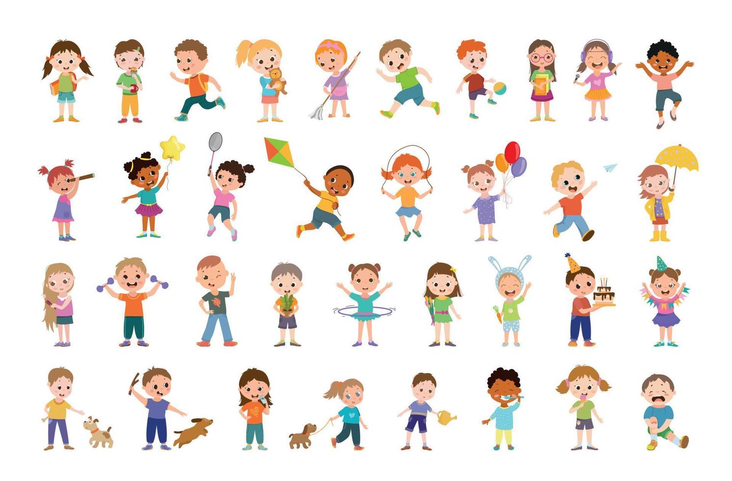 Set of Kids Characters vector