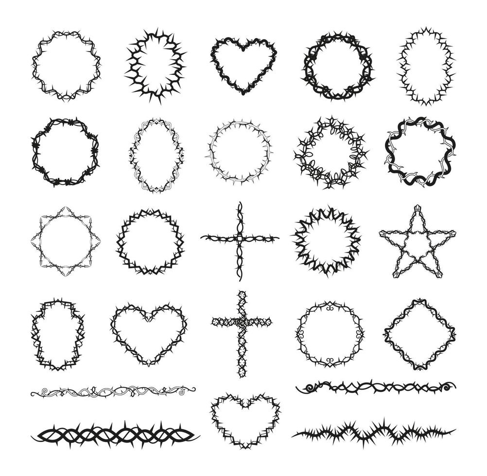 Spiky Frames and Ornaments vector