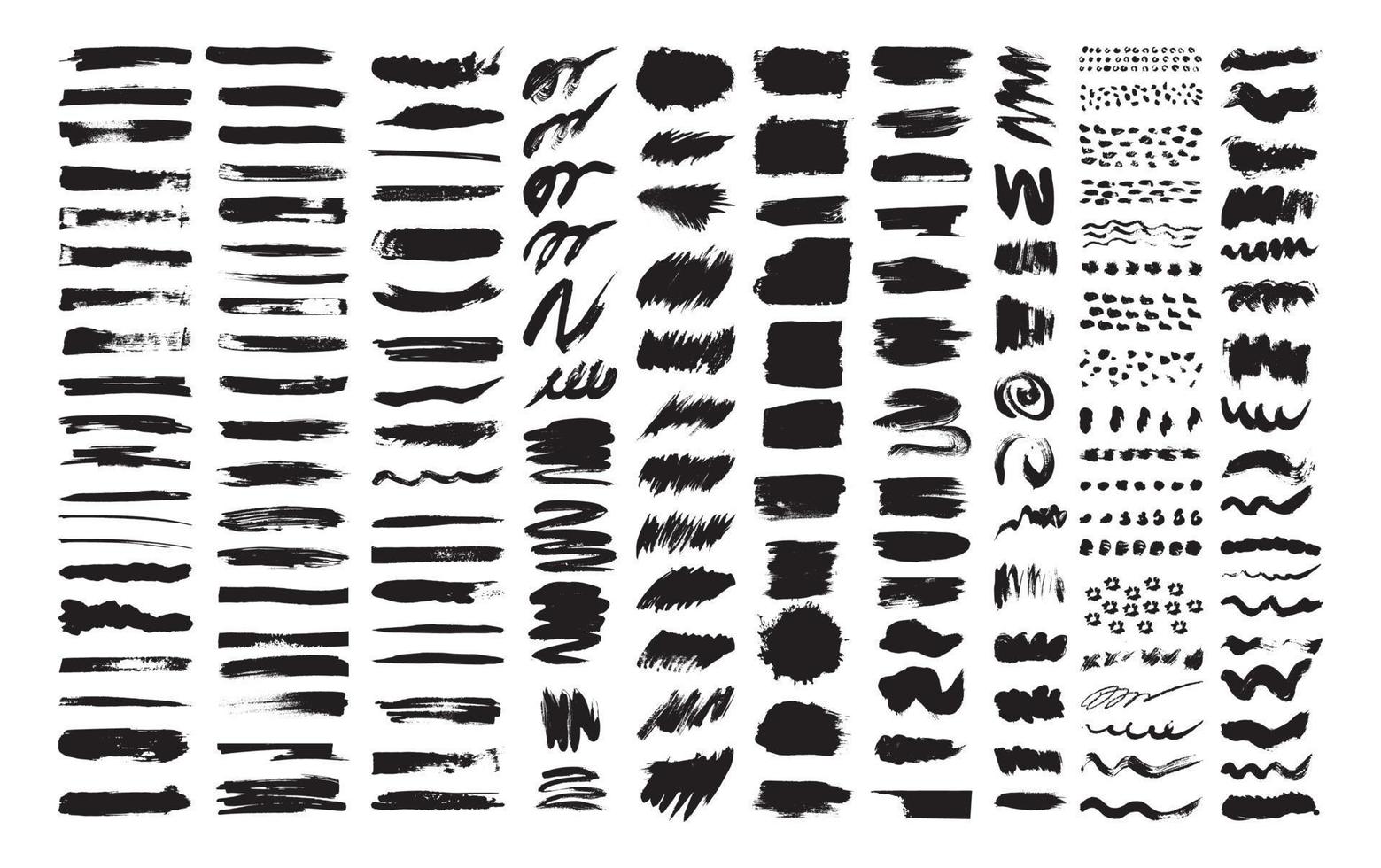 Textured Black Brush Set vector