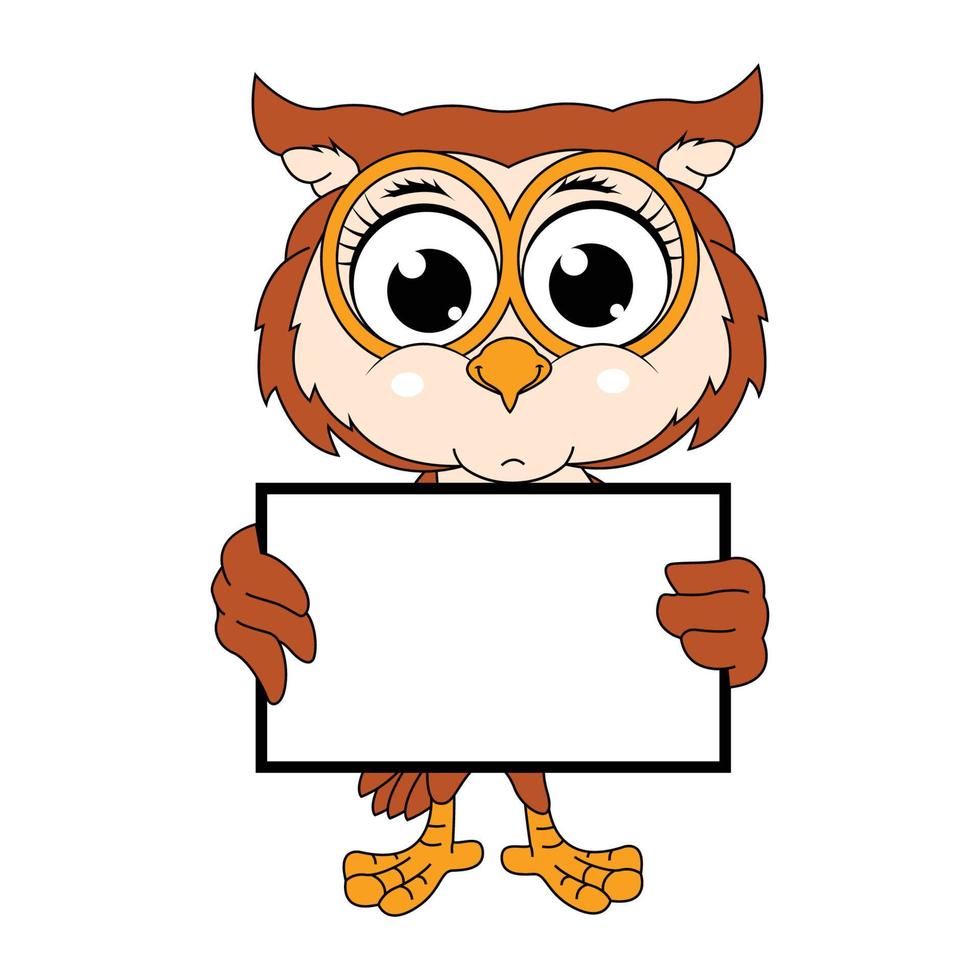 cute owl animal cartoon graphic vector