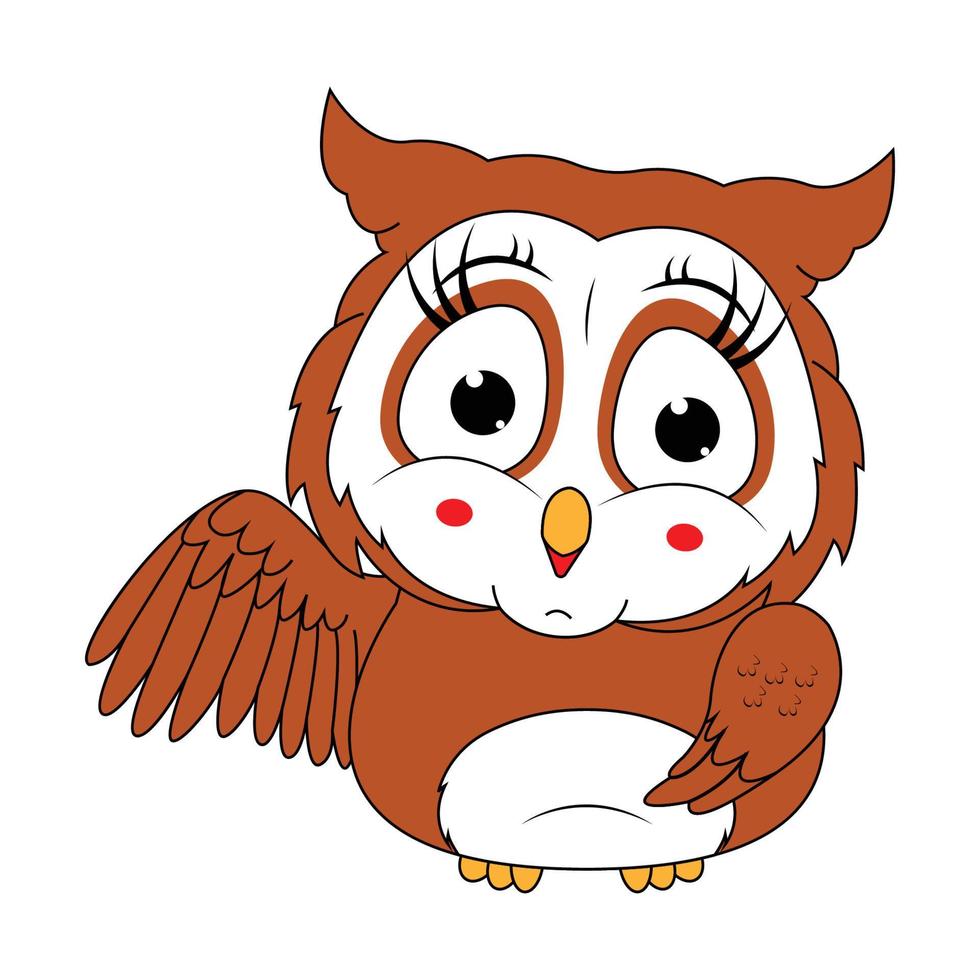 cute owl animal cartoon graphic vector