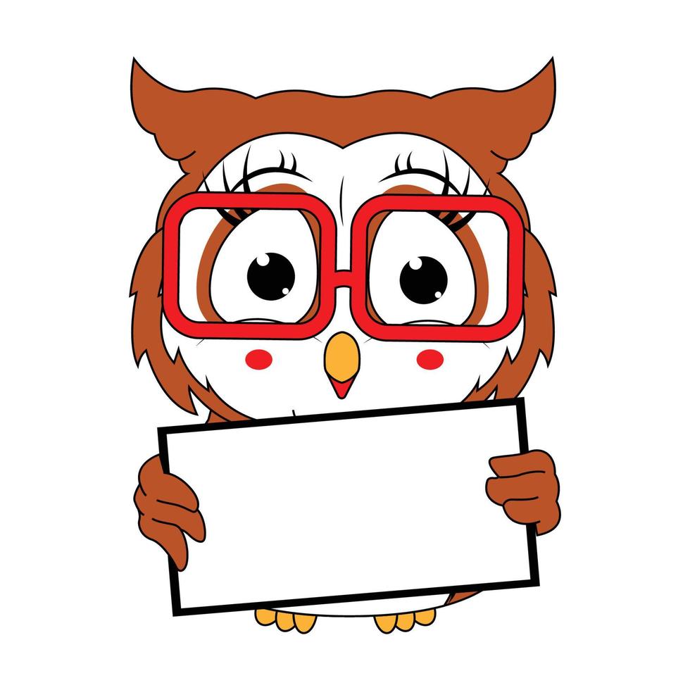 cute owl animal cartoon graphic vector