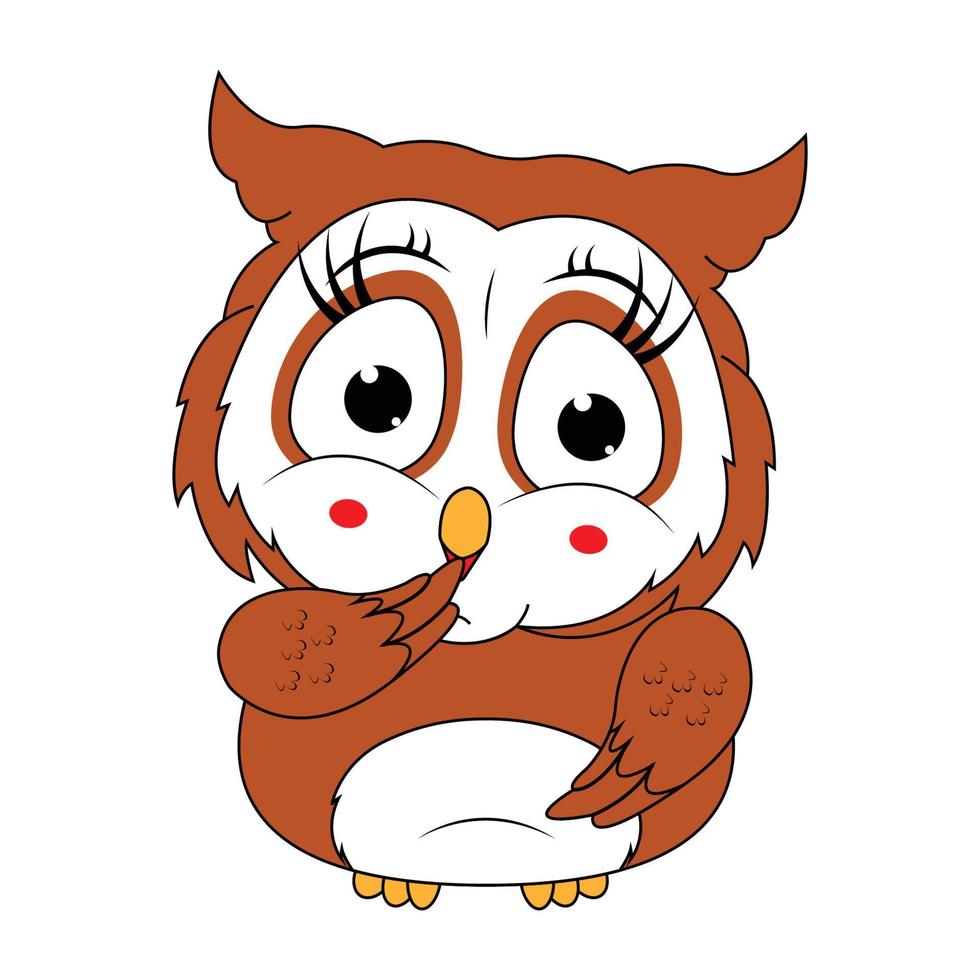 cute owl animal cartoon graphic vector