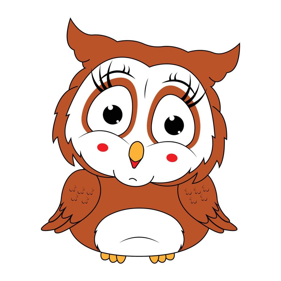 cute owl animal cartoon graphic vector