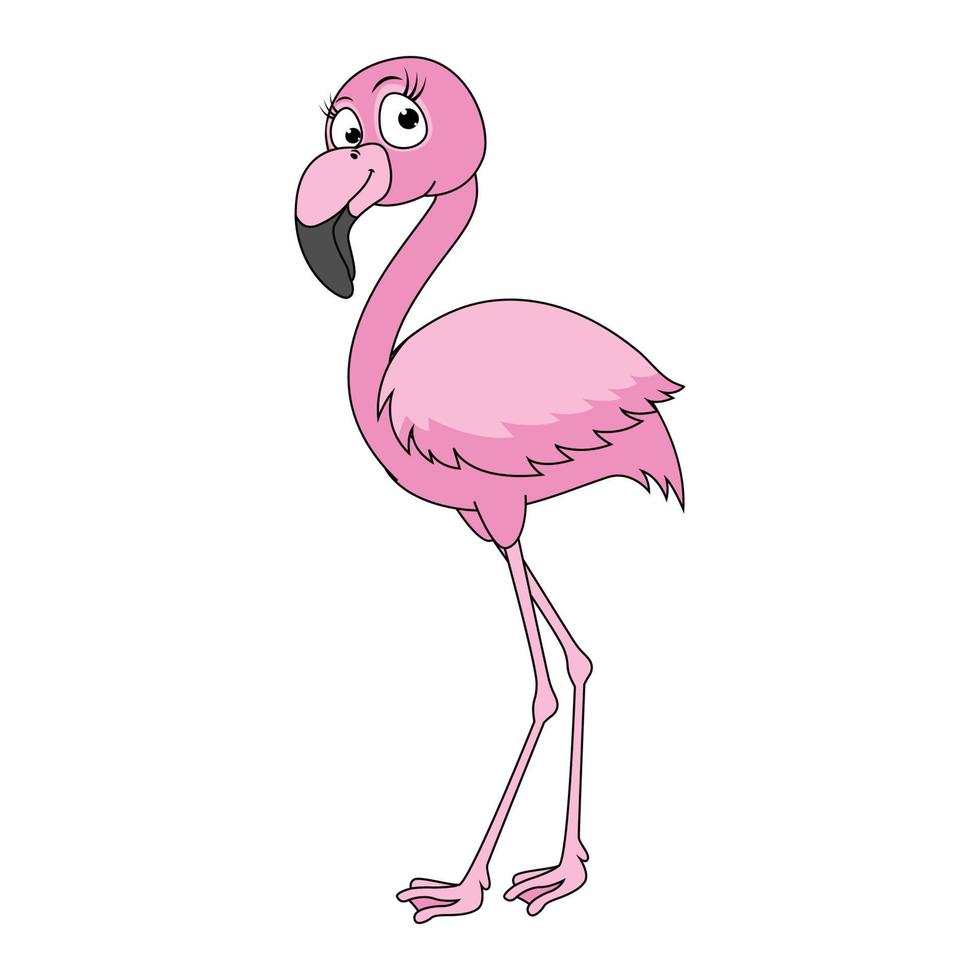 cute flamingo bird cartoon graphic vector