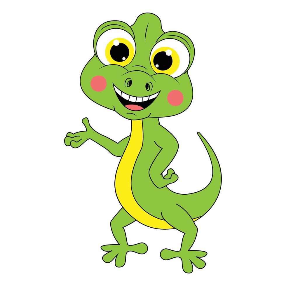 cute lizard animal cartoon graphic vector