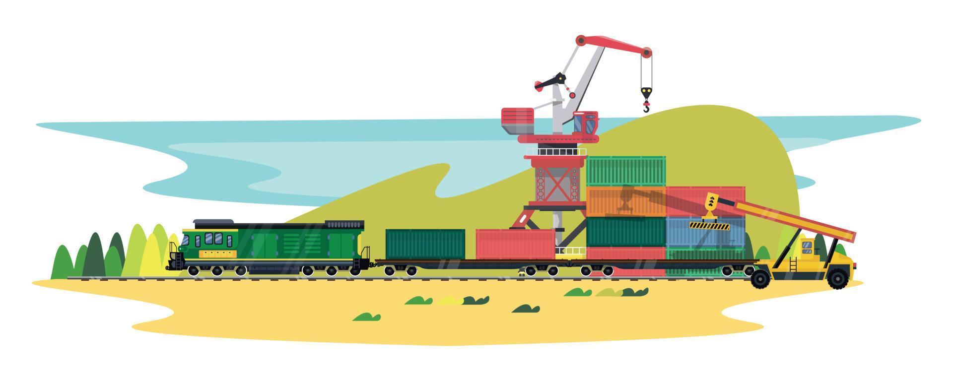 ilustración de la industria ferroviaria vector