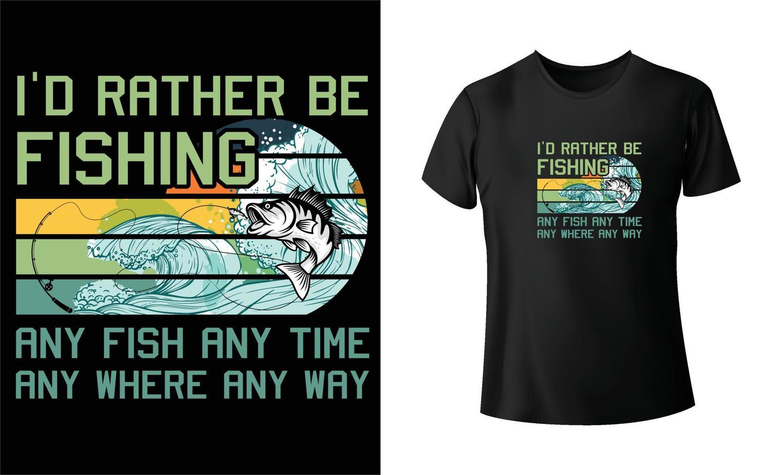 Fishing t shirt design vector