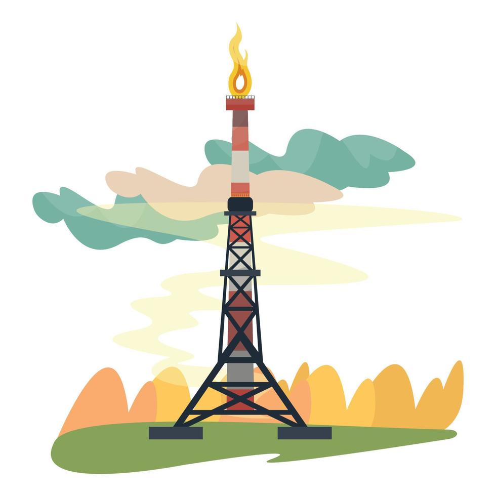 Detailed Illustration with Gas Rig vector