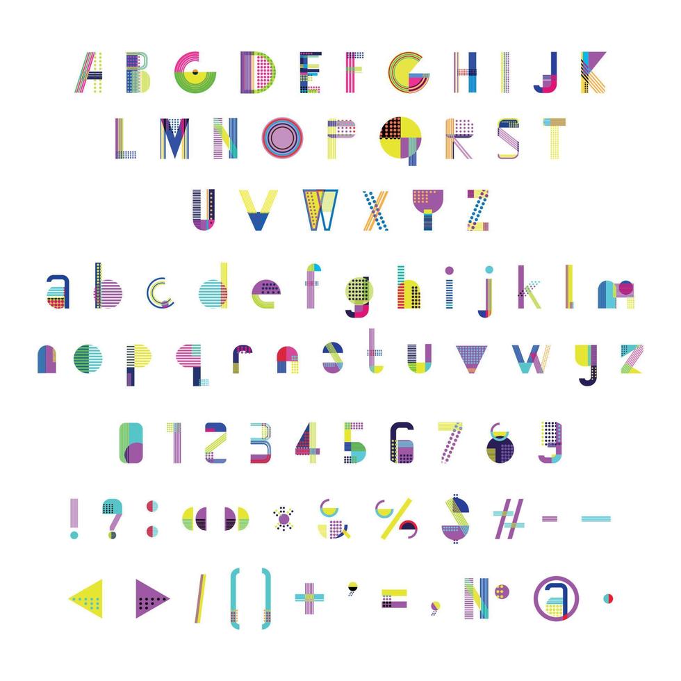Geometric Abstract Font vector