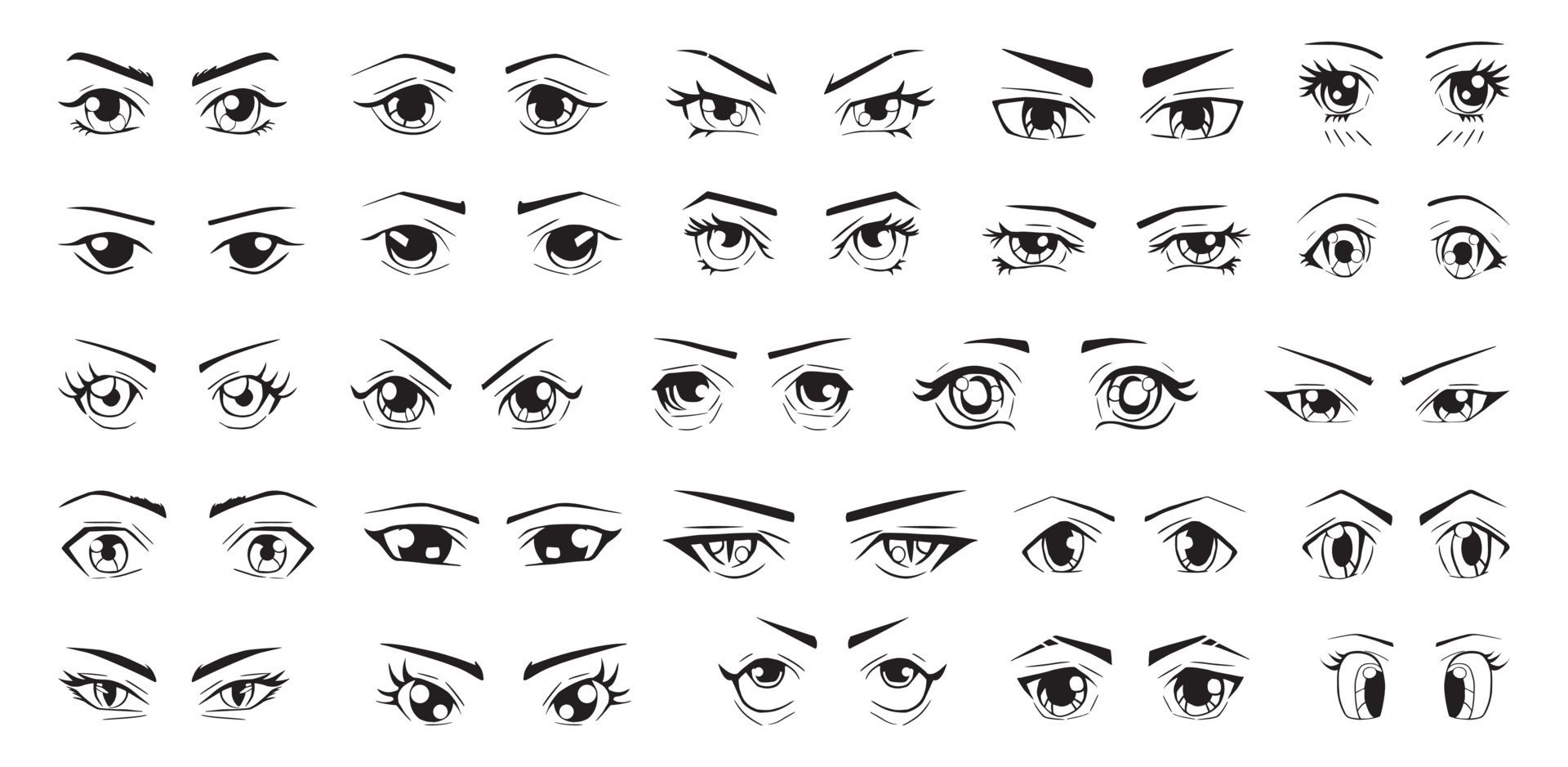 Eyes Expression Set 9641303 Vector Art at Vecteezy
