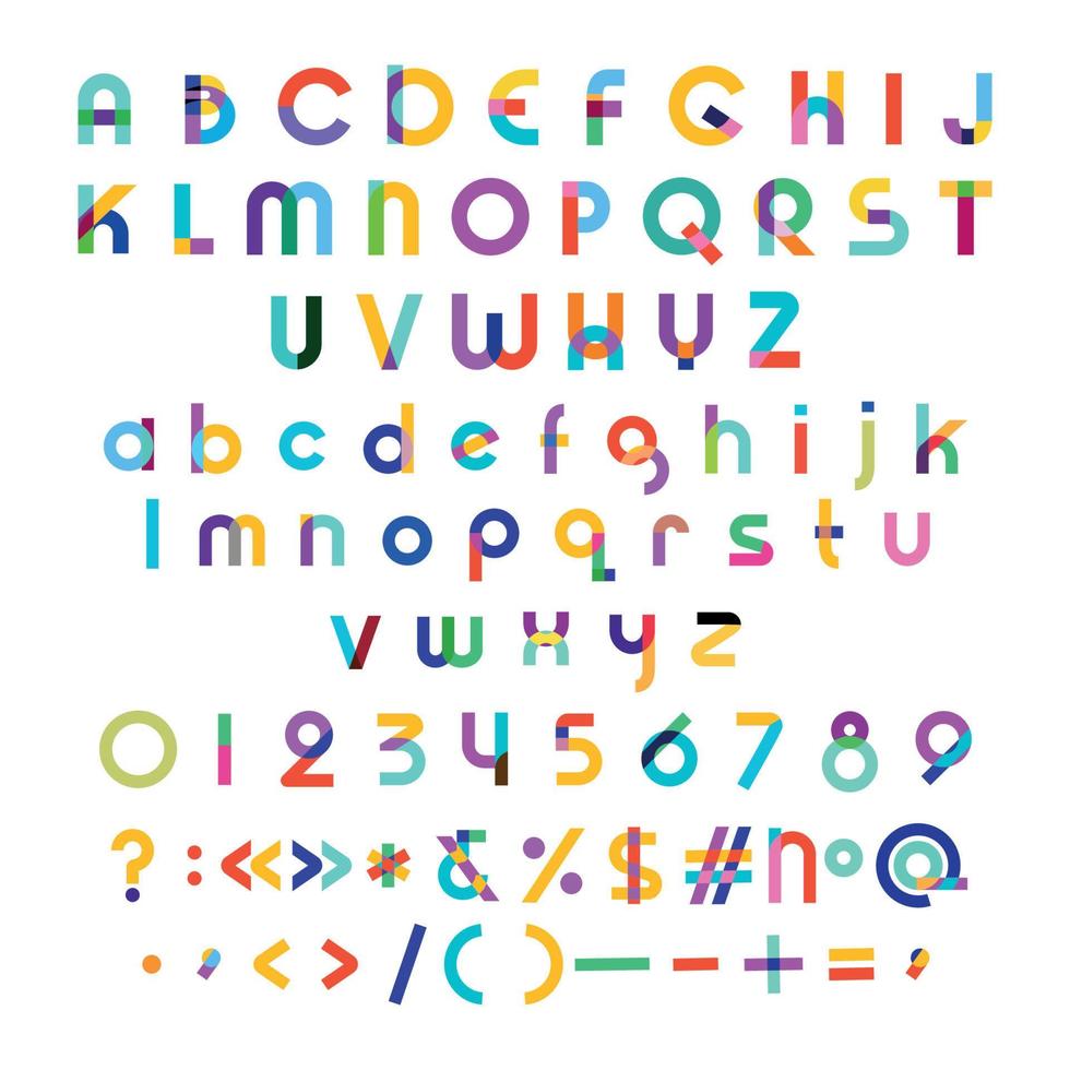 Trendy Bright Font vector