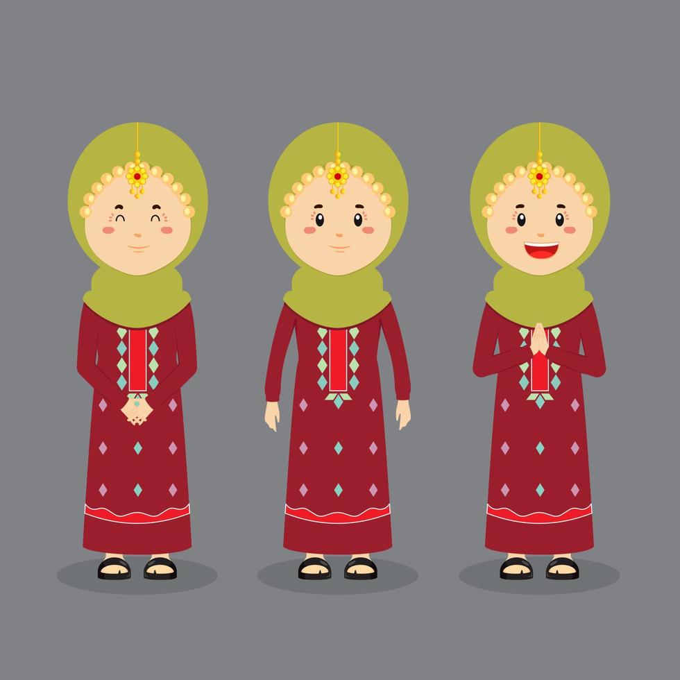 Oman Character with Various Expression vector