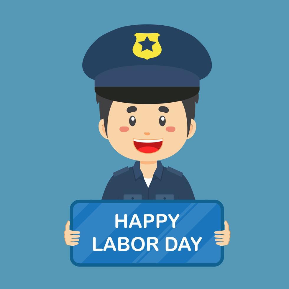 Labor day Background with Police vector