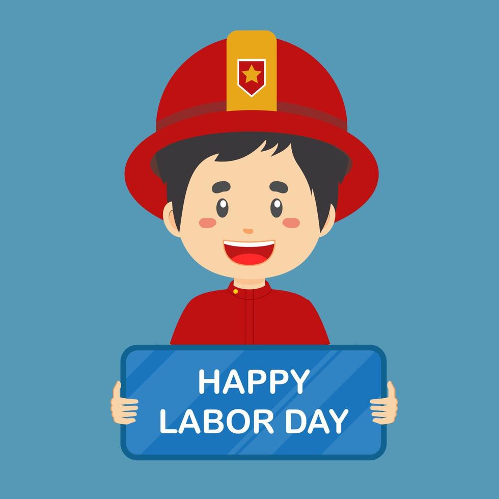 Labor day Background with Firefighters vector