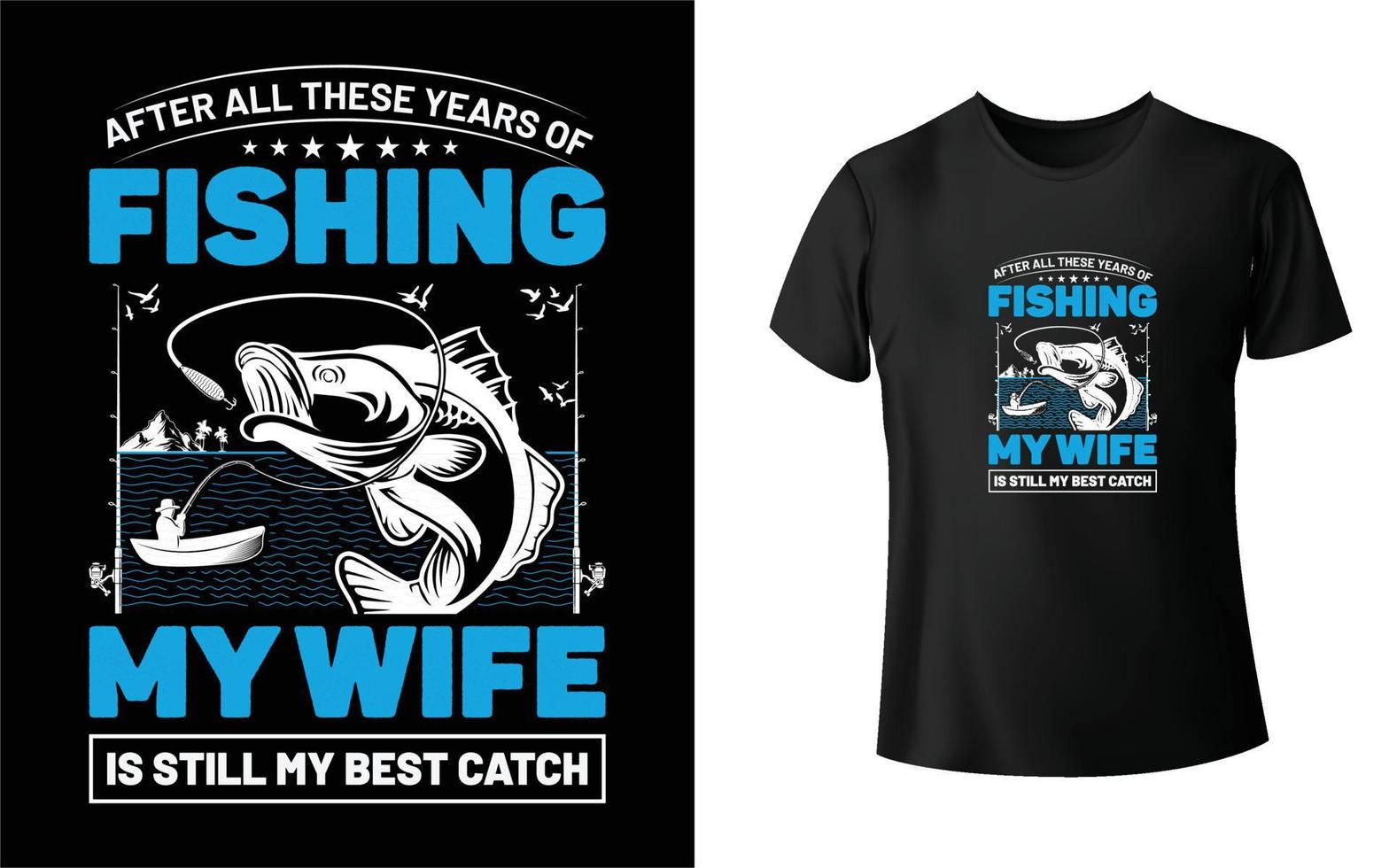 Fishing t shirt design vector