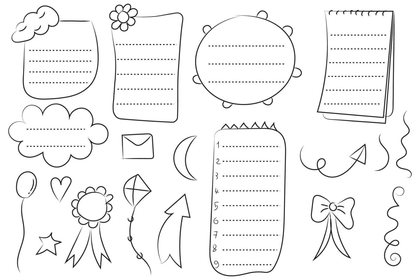 Bullet journal elements vector