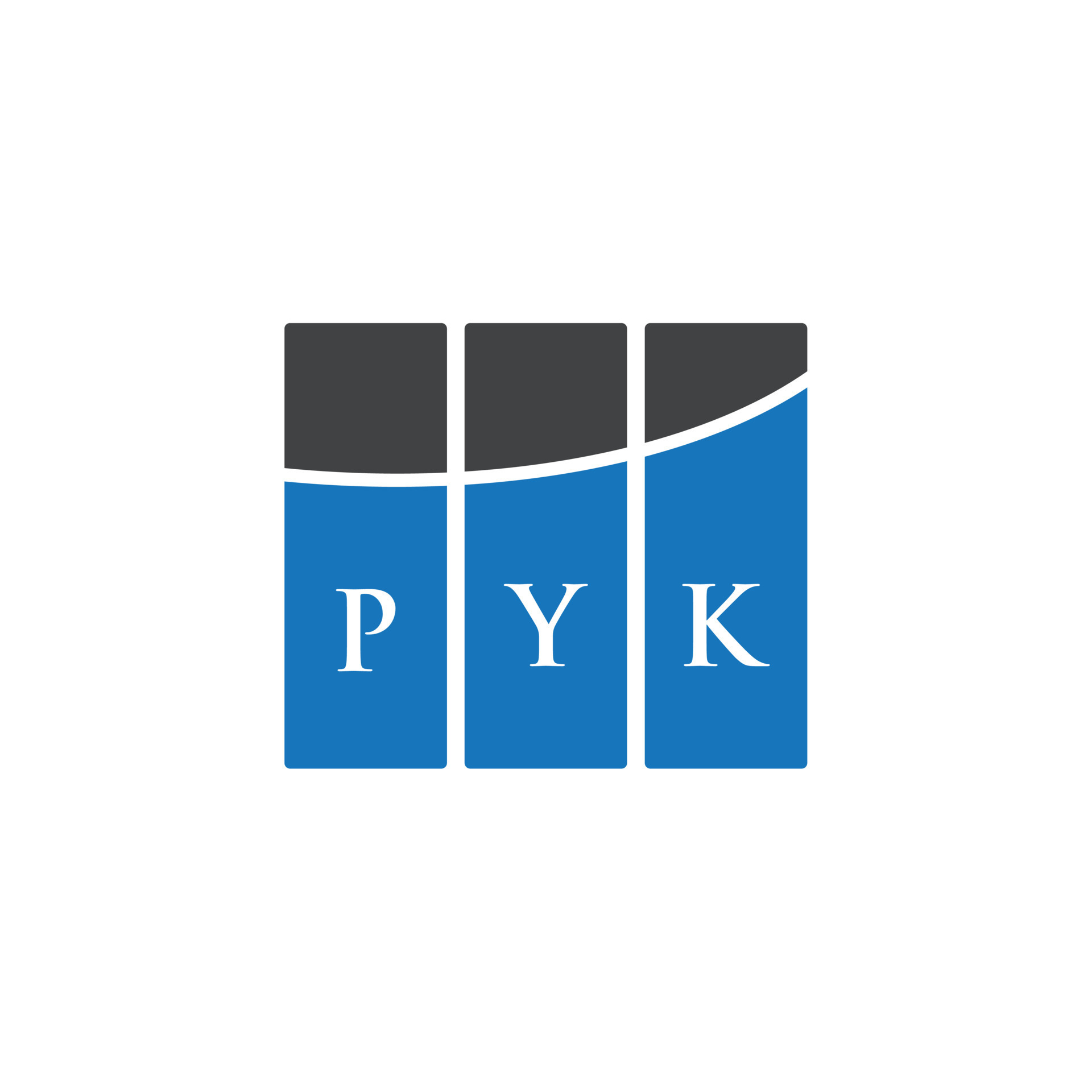 PYK letter logo design on WHITE background. PYK creative initials
