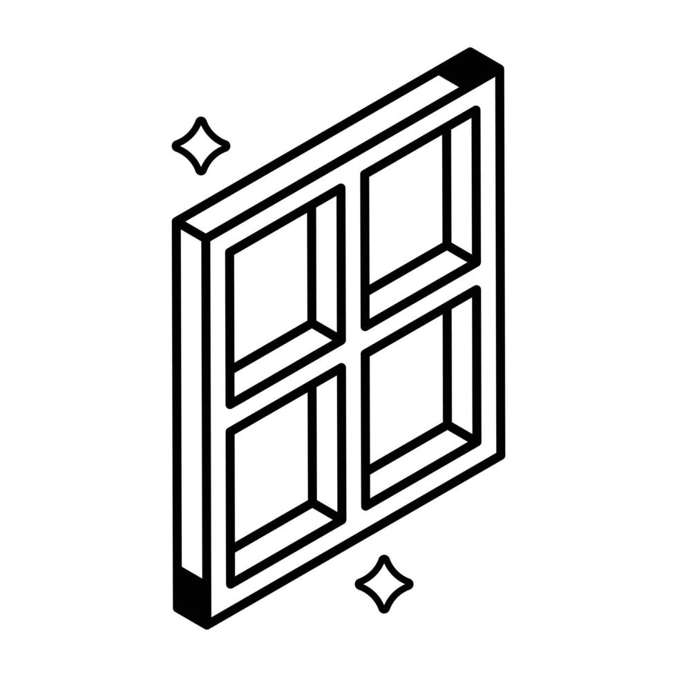 Modern line icon of a window vector