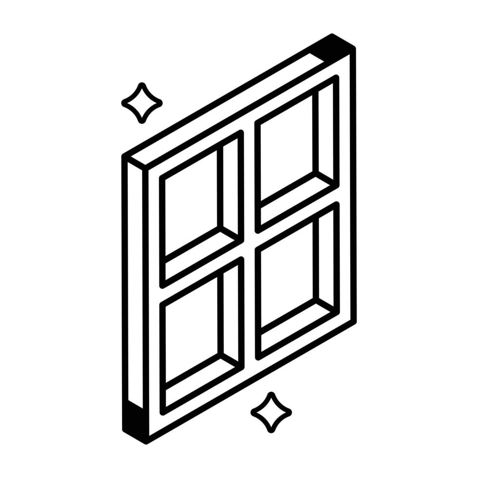 Modern line icon of a window vector