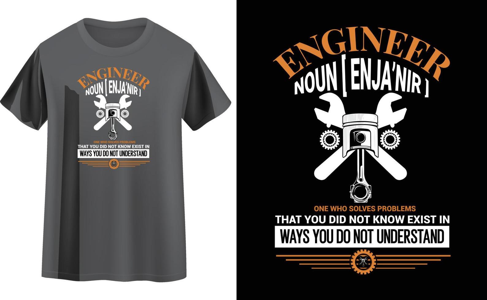 Engineer t shirt design vector