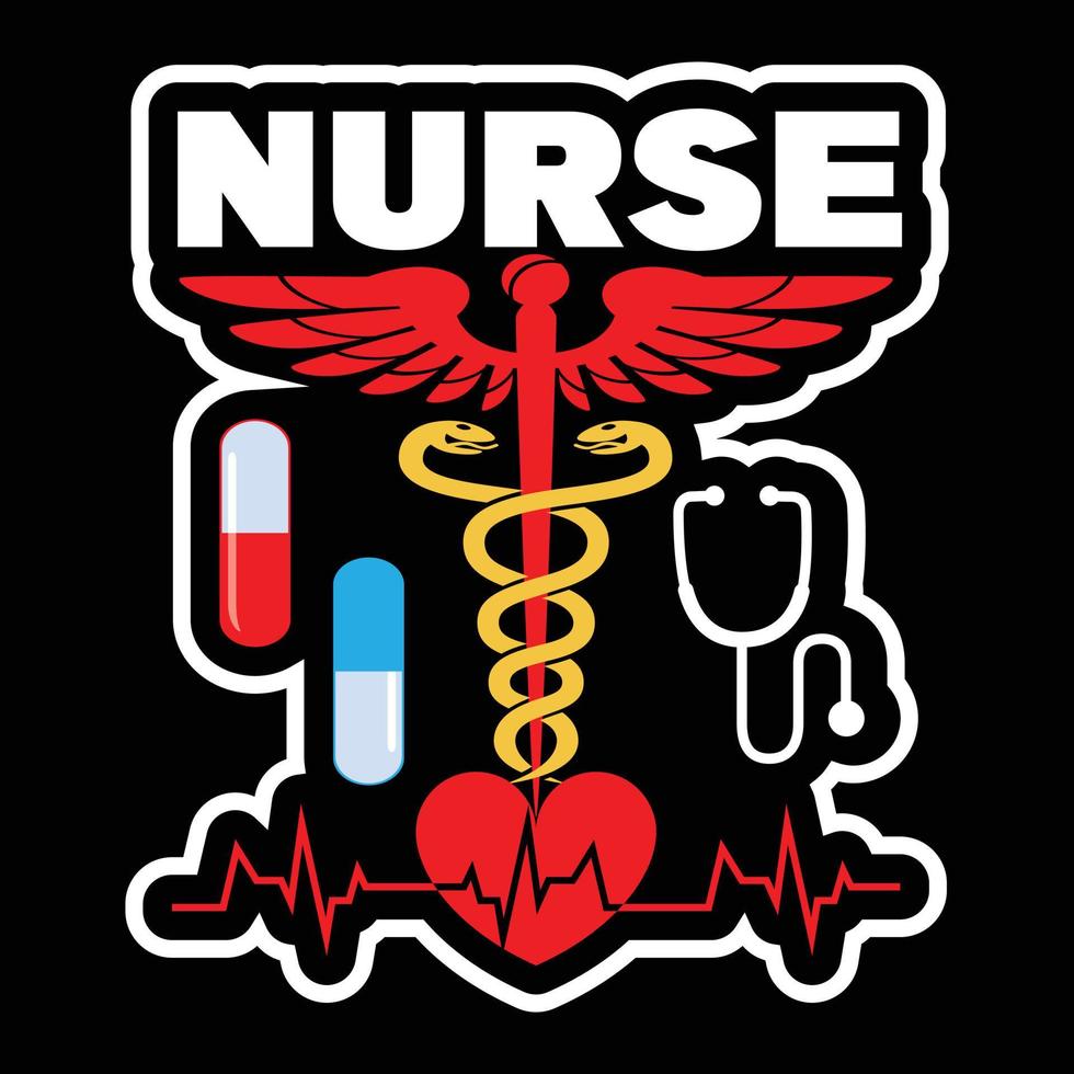 Nurse t shirt design vector